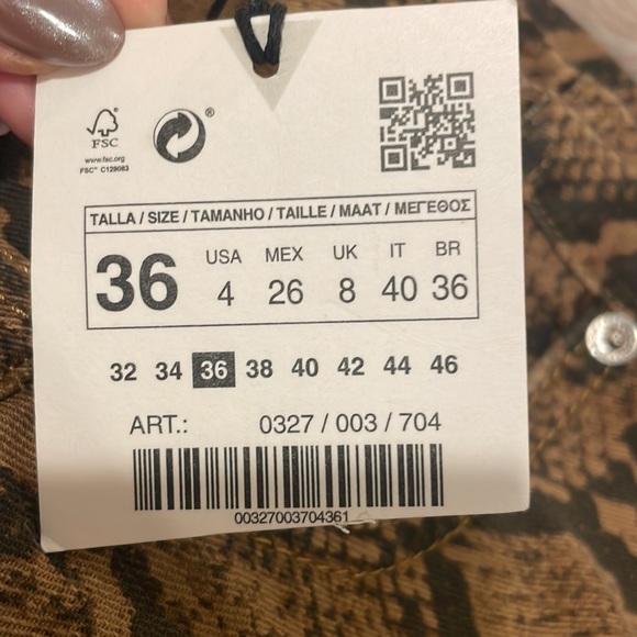 NWT Zara high waist animal print skinny jeans 4 - Picture 8 of 9